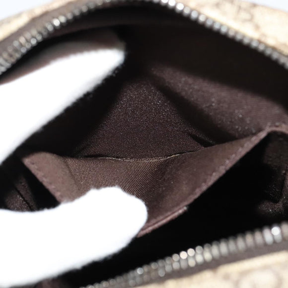 GUCCI GG Supreme Shoulder Bag PVC Beige Silver 122754 Auth 127080