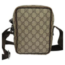 GUCCI GG Supreme Shoulder Bag PVC Beige Silver 122754 Auth 127080-2