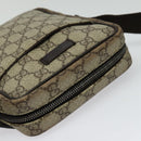GUCCI GG Supreme Shoulder Bag PVC Beige Silver 122754 Auth 127080-6