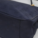 MCM Logogram Vicetos Shoulder Bag Nylon Navy Gold Auth 127085-10