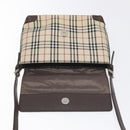 BURBERRY Nova Check Shoulder Bag Canvas Beige Silver Auth 127088-10