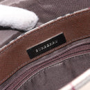 BURBERRY Nova Check Shoulder Bag Canvas Beige Silver Auth 127088-11
