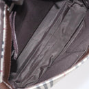 BURBERRY Nova Check Shoulder Bag Canvas Beige Silver Auth 127088-12