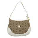 MCM Vicetos Logogram Shoulder Bag Canvas Beige Gold Auth 127092-1