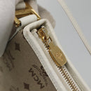 MCM Vicetos Logogram Shoulder Bag Canvas Beige Gold Auth 127092-10