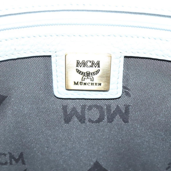 MCM Vicetos Logogram Shoulder Bag Canvas Beige Gold Auth 127092