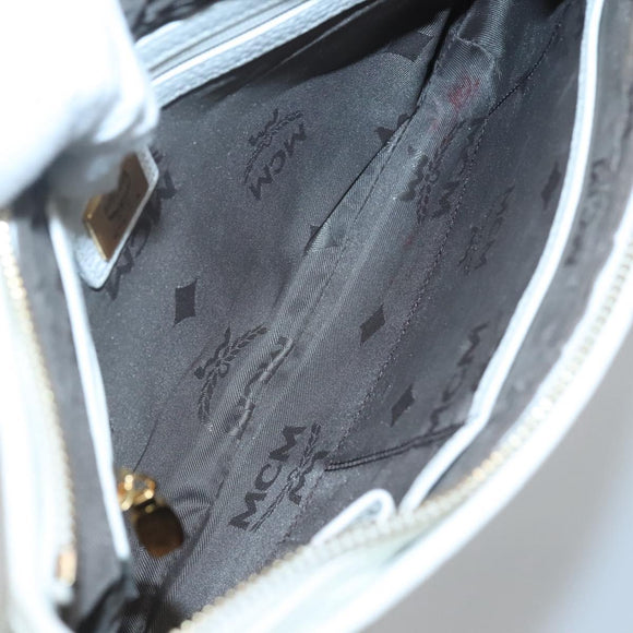 MCM Vicetos Logogram Shoulder Bag Canvas Beige Gold Auth 127092