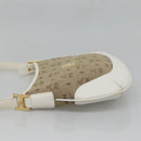 MCM Vicetos Logogram Shoulder Bag Canvas Beige Gold Auth 127092-3