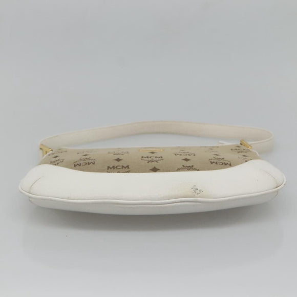 MCM Vicetos Logogram Shoulder Bag Canvas Beige Gold Auth 127092