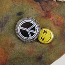 CHANEL Embroidery Graffiti Hand Bag Canvas Leather Khaki CC Auth 127134SM-18