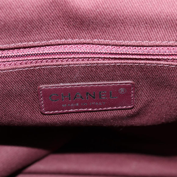 CHANEL Embroidery Graffiti Hand Bag Canvas Leather Khaki CC Auth 127134SM