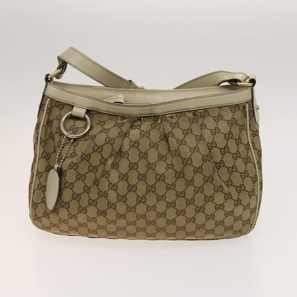 GUCCI GG Canvas Web Sherry Line Bag 3Set Beige Auth 127135