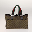 GUCCI GG Canvas Web Sherry Line Bag 3Set Beige Auth 127135-2