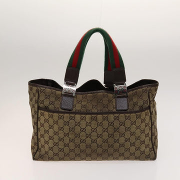 GUCCI GG Canvas Web Sherry Line Bag 3Set Beige Auth 127135 - 0
