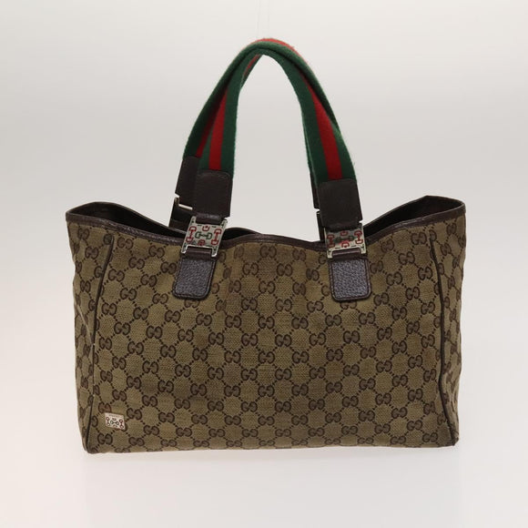 GUCCI GG Canvas Web Sherry Line Bag 3Set Beige Auth 127135
