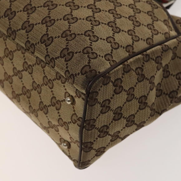 GUCCI GG Canvas Web Sherry Line Bag 3Set Beige Auth 127135