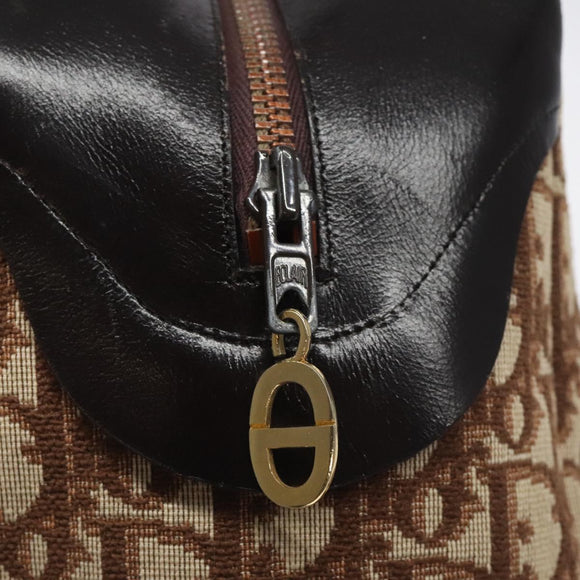 Christian Dior Trotter Canvas Hand Bag Beige Gold Auth 127152