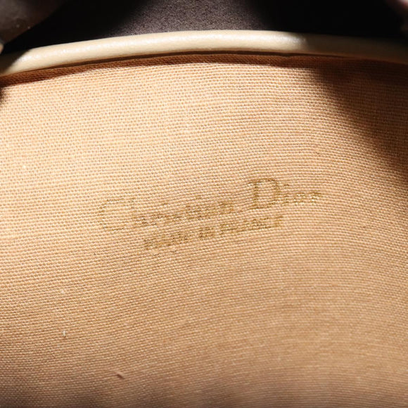 Christian Dior Trotter Canvas Hand Bag Beige Gold Auth 127152