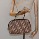 Christian Dior Trotter Canvas Hand Bag Beige Gold Auth 127152-19