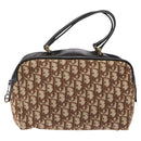 Christian Dior Trotter Canvas Hand Bag Beige Gold Auth 127152-13