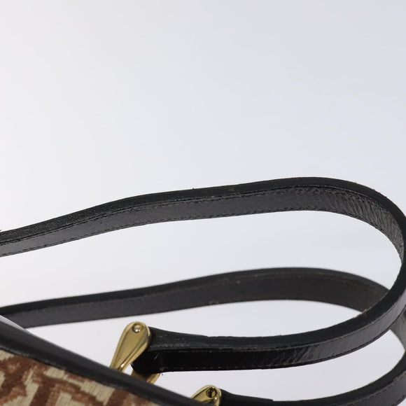 Christian Dior Trotter Canvas Hand Bag Beige Gold Auth 127152