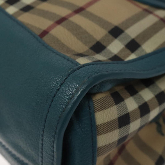 BURBERRY Nova Check Hand Bag PVC Beige Auth 127155