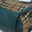 BURBERRY Nova Check Hand Bag PVC Beige Auth 127155-16