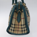 BURBERRY Nova Check Hand Bag PVC Beige Auth 127155-4