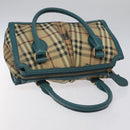 BURBERRY Nova Check Hand Bag PVC Beige Auth 127155-6