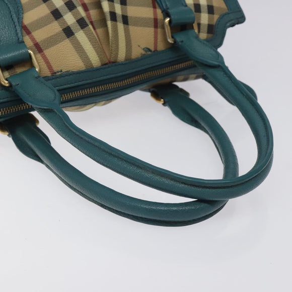 BURBERRY Nova Check Hand Bag PVC Beige Auth 127155