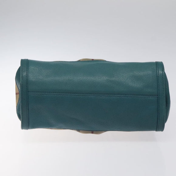 BURBERRY Nova Check Hand Bag PVC Beige Auth 127155