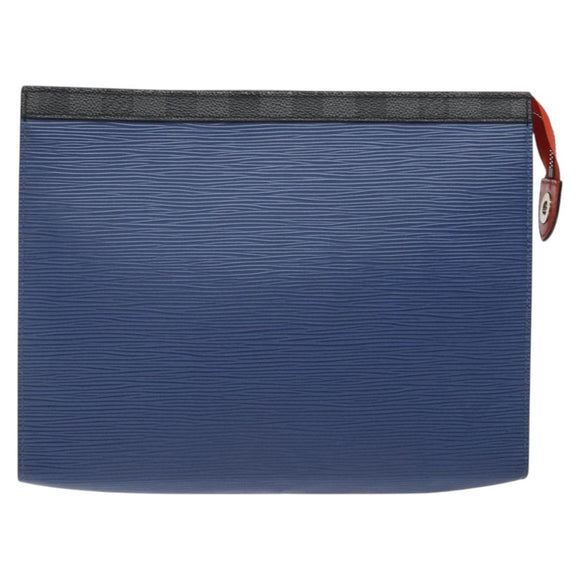 LOUIS VUITTON Epi Pochette Voyager MM Pouch Blue M62912 LV Auth 127163