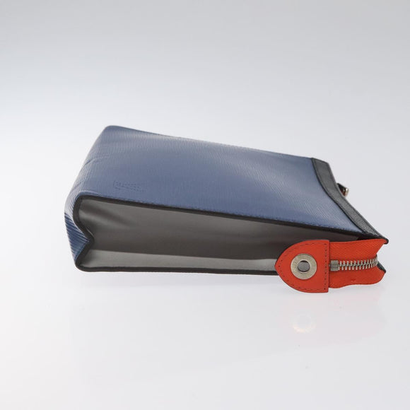 LOUIS VUITTON Epi Pochette Voyager MM Pouch Blue M62912 LV Auth 127163