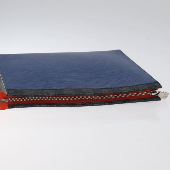 LOUIS VUITTON Epi Pochette Voyager MM Pouch Blue M62912 LV Auth 127163