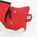 CHANEL Matelasse Chain Shoulder Bag Lamb Skin Red Silver CC Auth 127167M-9