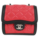 CHANEL Matelasse Chain Shoulder Bag Lamb Skin Red Silver CC Auth 127167SAM-13