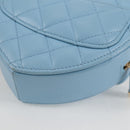 CHANEL Matelasse Chain Shoulder Bag Lamb Skin Blue Gold CC Auth 127168SM-17