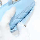 CHANEL Matelasse Chain Shoulder Bag Lamb Skin Blue Gold CC Auth 127168SM-21