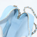 CHANEL Matelasse Chain Shoulder Bag Lamb Skin Blue Gold CC Auth 127168SM-24