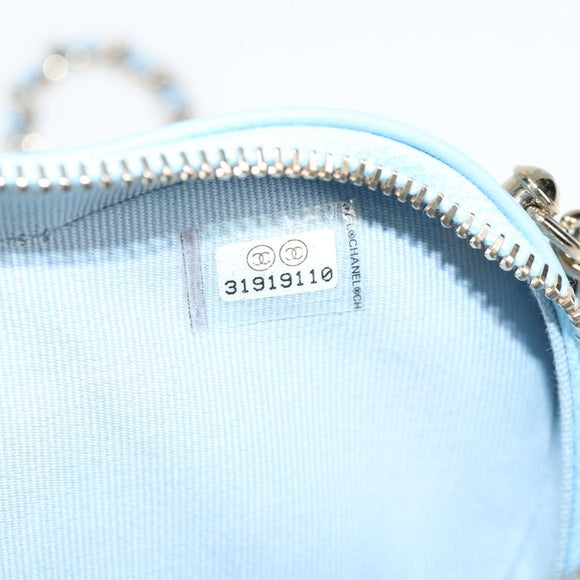 CHANEL Matelasse Ketten-Schultertasche Lammleder Blau Gold CC Auth 127168SM
