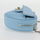 CHANEL Matelasse Chain Shoulder Bag Lamb Skin Blue Gold CC Auth 127168SM-3