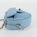 CHANEL Matelasse Chain Shoulder Bag Lamb Skin Blue Gold CC Auth 127168SM-4
