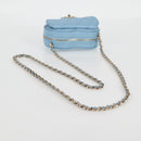CHANEL Matelasse Chain Shoulder Bag Lamb Skin Blue Gold CC Auth 127168SM-7