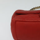 CHANEL Matelasse Chain Shoulder Bag Caviar Skin Red CC Auth 127170-16