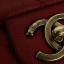 CHANEL Matelasse Chain Shoulder Bag Caviar Skin Red CC Auth 127170-10