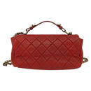 CHANEL Matelasse Chain Shoulder Bag Caviar Skin Red CC Auth 127170-2