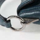 PRADA Hand Bag Leather 2way Blue Silver Auth 127171V-10