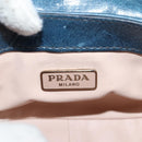PRADA Hand Bag Leather 2way Blue Silver Auth 127171V-20