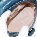 PRADA Hand Bag Leather 2way Blue Silver Auth 127171V-11