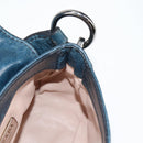 PRADA Hand Bag Leather 2way Blue Silver Auth 127171V-21